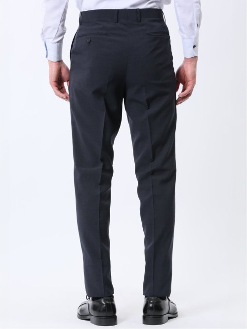 ストレッチウォッシャブル レギュラーフィット 2ボタン2ピーススーツ チェック紺