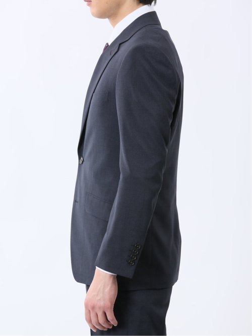 ストレッチウォッシャブル レギュラーフィット 2ボタン2ピーススーツ チェック紺