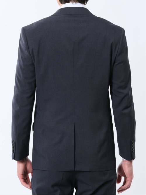 ストレッチウォッシャブル レギュラーフィット 2ボタン2ピーススーツ チェック紺