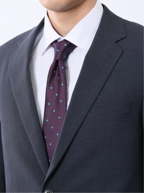 ストレッチウォッシャブル レギュラーフィット 2ボタン2ピーススーツ チェック紺