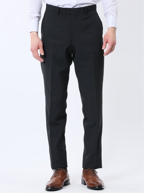 ストレッチウォッシャブル レギュラーフィット 2ボタン2ピーススーツ シャドーストライプ黒