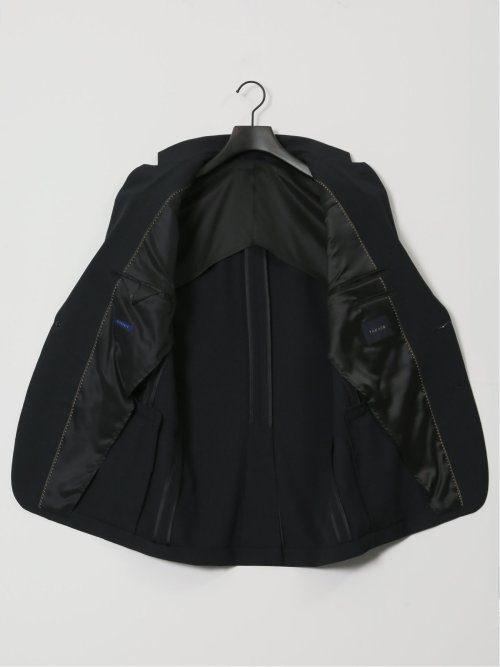 ストレッチウォッシャブル レギュラーフィット 2ボタン2ピーススーツ シャドーストライプ黒