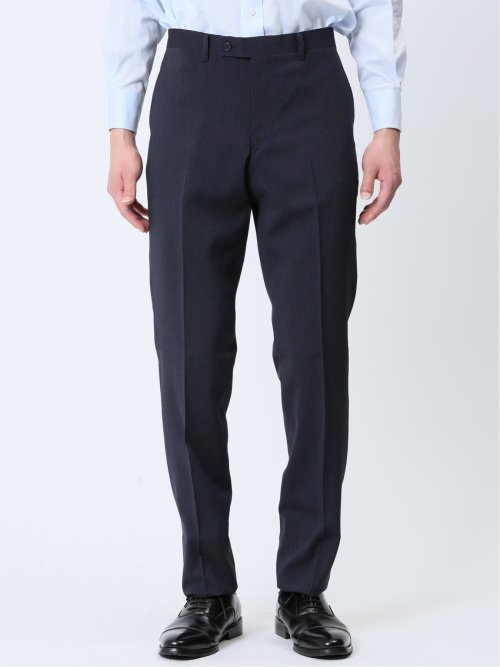 ストレッチウォッシャブル レギュラーフィット 2ボタン2ピーススーツ ストライプ青