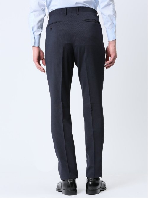 ストレッチウォッシャブル レギュラーフィット 2ボタン2ピーススーツ ストライプ青