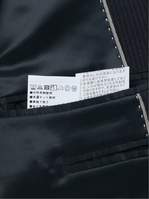 ストレッチウォッシャブル レギュラーフィット 2ボタン2ピーススーツ ストライプ青