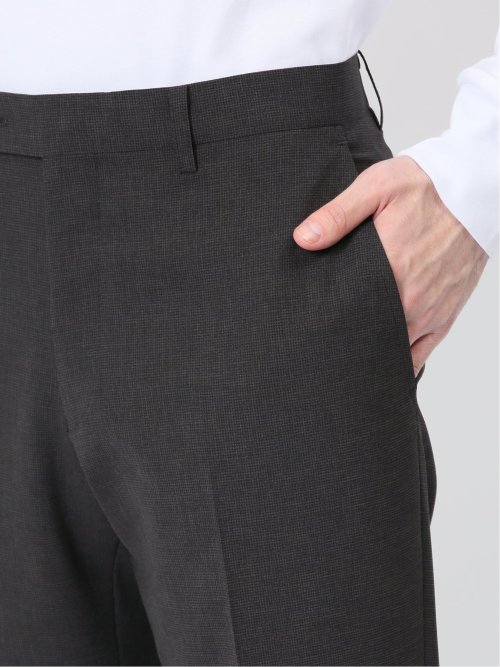 軽量ストレッチ レギュラーフィット 2ボタン2ピーススーツ 千鳥黒