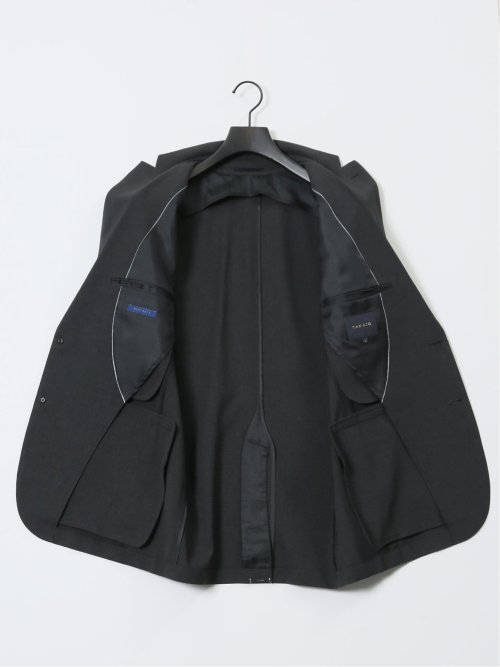 軽量ストレッチ レギュラーフィット 2ボタン2ピーススーツ 千鳥黒