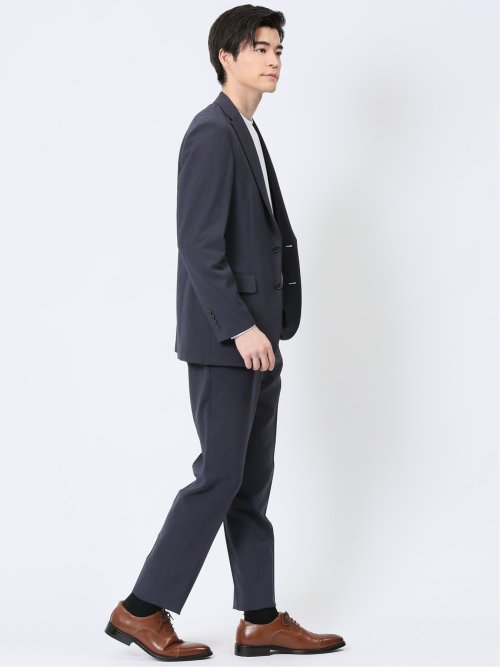 軽量ストレッチ レギュラーフィット 2ボタン2ピーススーツ 千鳥紺