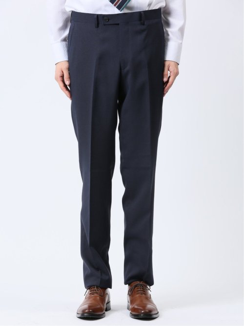 ストレッチウォッシャブル レギュラーフィット 2ボタン3ピーススーツ 組織紺