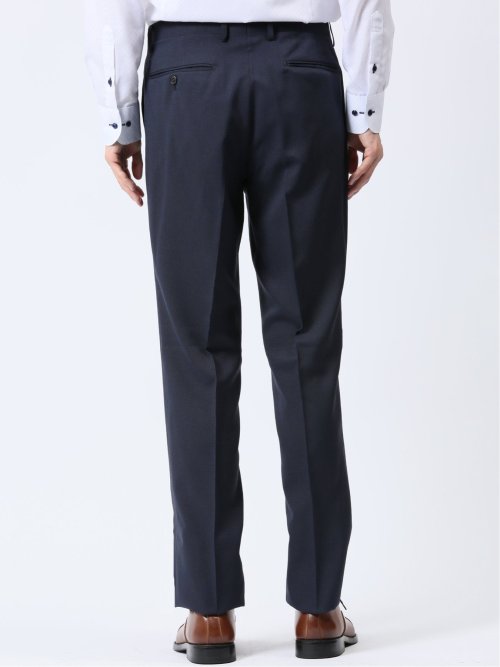 ストレッチウォッシャブル レギュラーフィット 2ボタン3ピーススーツ 組織紺