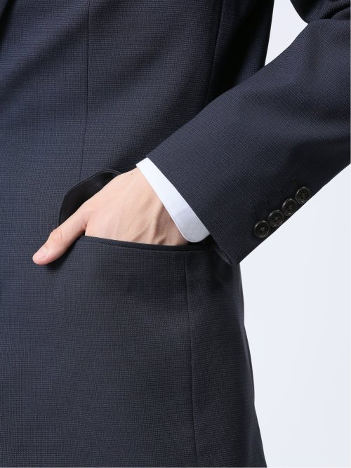 ストレッチウォッシャブル レギュラーフィット 2ボタン3ピーススーツ 組織紺
