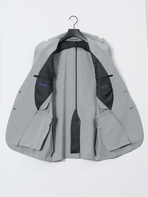 軽量ストレッチ レギュラーフィット 2ボタン2ピーススーツ 千鳥シロ×クロ