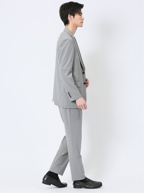 軽量ストレッチ レギュラーフィット 2ボタン2ピーススーツ 千鳥シロ×クロ