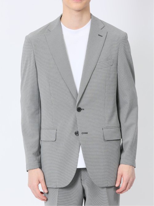 軽量ストレッチ レギュラーフィット 2ボタン2ピーススーツ 千鳥シロ×クロ