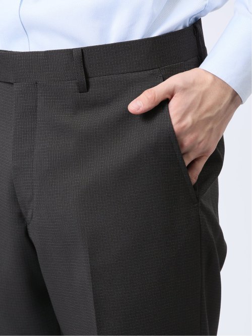 ストレッチウォッシャブル レギュラーフィット 2ボタン3ピーススーツ 組織グレー