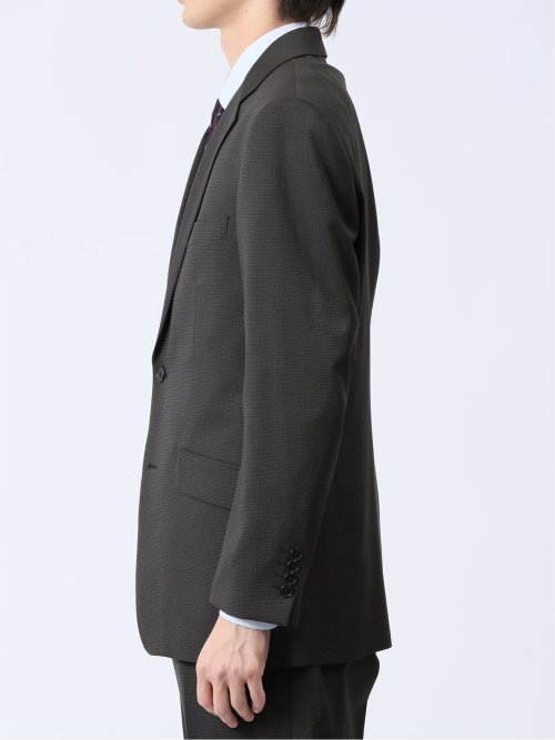 ストレッチウォッシャブル レギュラーフィット 2ボタン3ピーススーツ 組織グレー