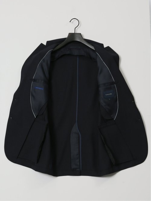 軽量メッシュ レギュラーフィット 2ボタン2ピーススーツ チェック紺