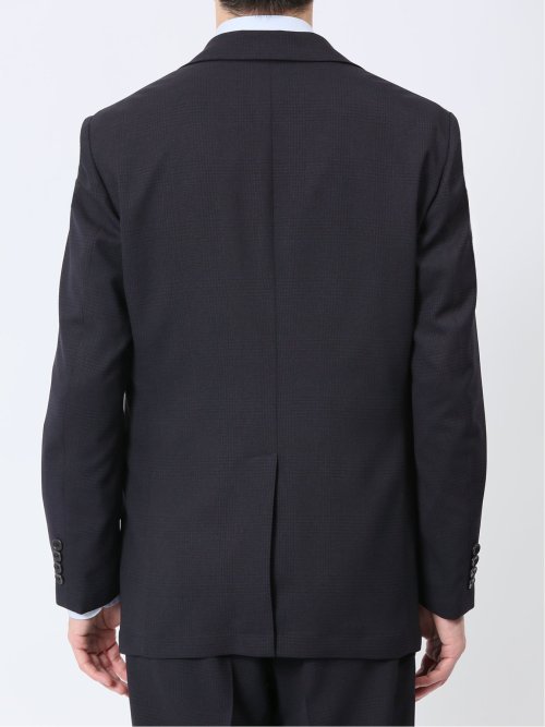 軽量メッシュ レギュラーフィット 2ボタン2ピーススーツ チェック紺