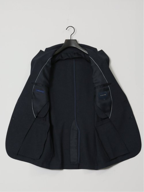 軽量メッシュ レギュラーフィット 2ボタン2ピーススーツ チェック青