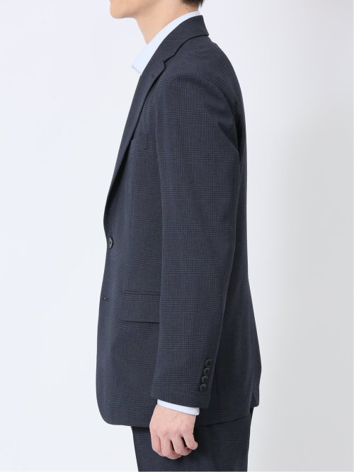 軽量メッシュ レギュラーフィット 2ボタン2ピーススーツ チェック青