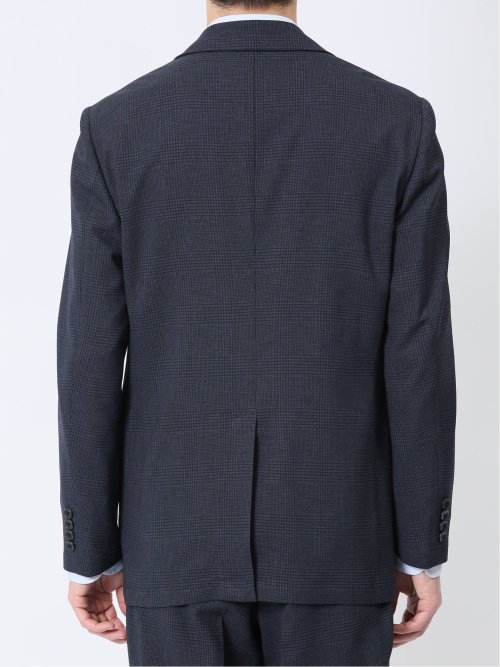 軽量メッシュ レギュラーフィット 2ボタン2ピーススーツ チェック青