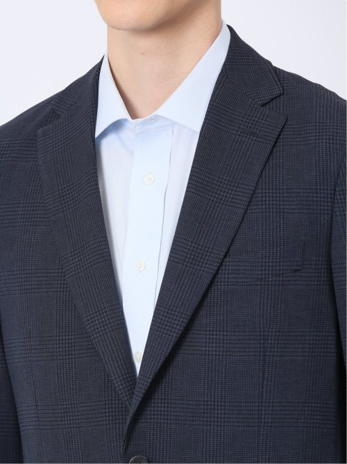 軽量メッシュ レギュラーフィット 2ボタン2ピーススーツ チェック青