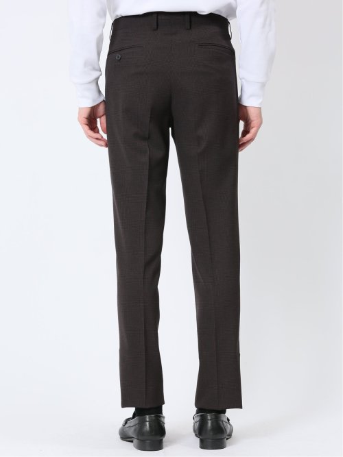 軽量メッシュ レギュラーフィット 2ボタン2ピーススーツ チェックこげ茶