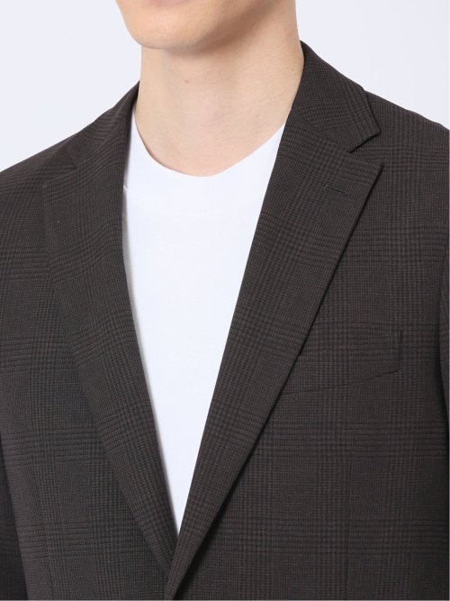 軽量メッシュ レギュラーフィット 2ボタン2ピーススーツ チェックこげ茶