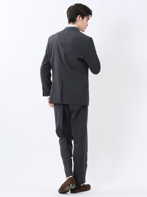 ストレッチウォッシャブル レギュラーフィット 2ボタン2パンツスーツ チェックグレー