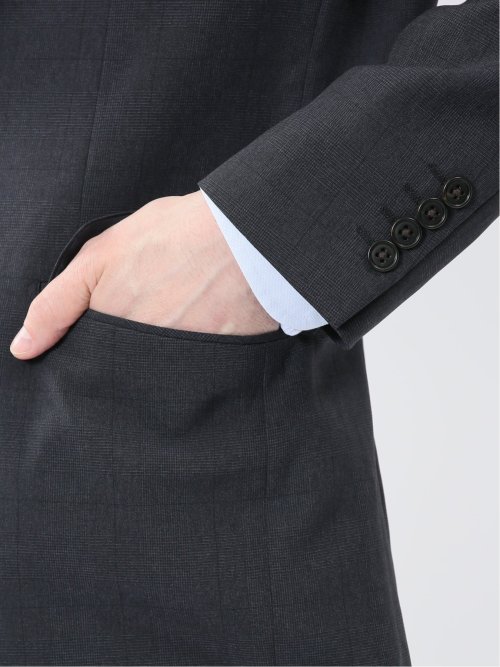 ストレッチウォッシャブル レギュラーフィット 2ボタン2パンツスーツ チェックグレー