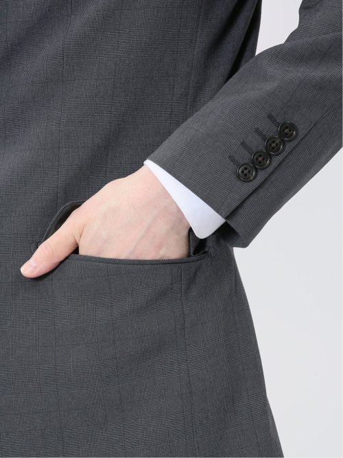 ストレッチウォッシャブル レギュラーフィット 2ボタン2パンツスーツ チェックグレー