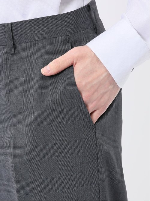 ストレッチウォッシャブル レギュラーフィット 2ボタン2パンツスーツ チェックグレー