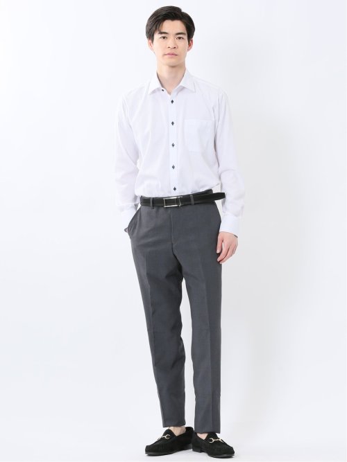 ストレッチウォッシャブル レギュラーフィット 2ボタン2パンツスーツ チェックグレー