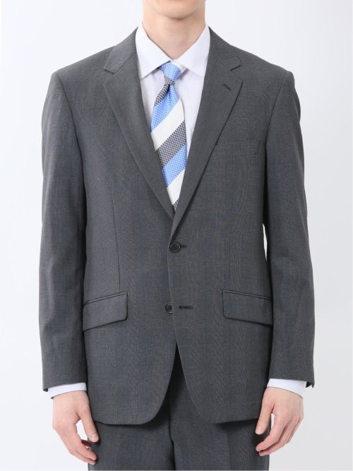 ストレッチウォッシャブル レギュラーフィット 2ボタン2パンツスーツ チェックグレー
