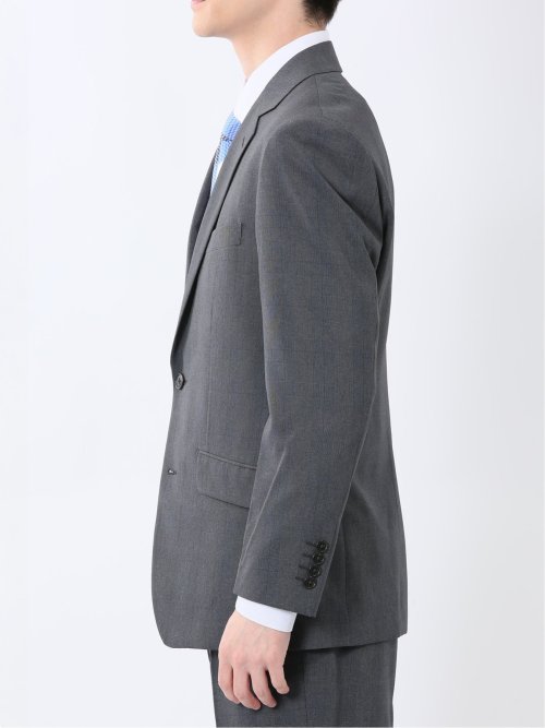 ストレッチウォッシャブル レギュラーフィット 2ボタン2パンツスーツ チェックグレー