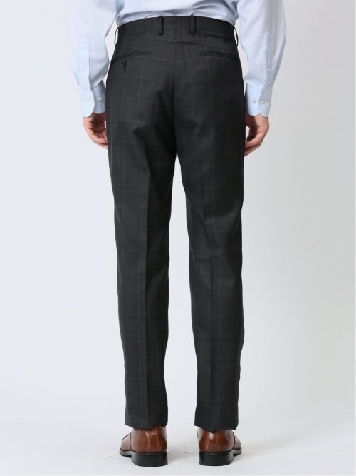 ウール混 レギュラーフィット 2ボタン3ピーススーツ チェックグレー