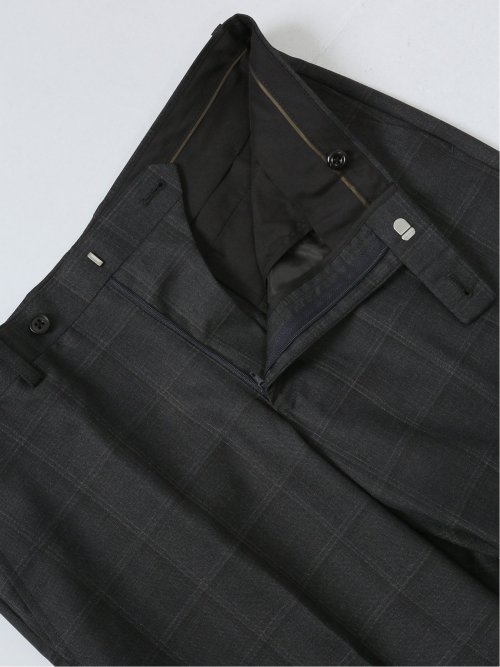 ウール混 レギュラーフィット 2ボタン3ピーススーツ チェックグレー