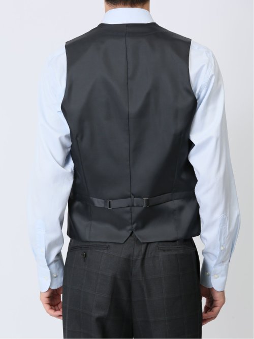 ウール混 レギュラーフィット 2ボタン3ピーススーツ チェックグレー