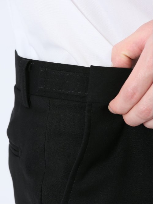 ストレッチウォッシャブル スリムフィット 2ボタンツーピース フォーマルスーツ 黒無地