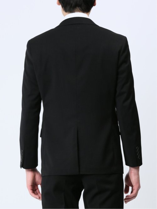 ストレッチウォッシャブル スリムフィット 2ボタンツーピース フォーマルスーツ 黒無地