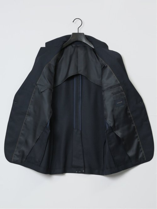 ウール混 レギュラーフィット 2ボタン2ピーススーツ 組織紺