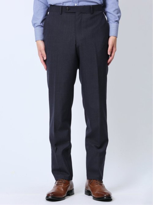 ウール混 スリムフィット 2ボタン2ピーススーツ 組織青