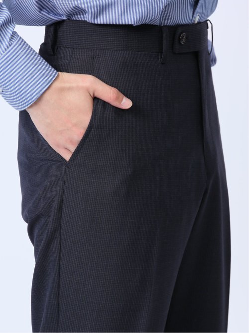 ウール混 スリムフィット 2ボタン2ピーススーツ 組織青