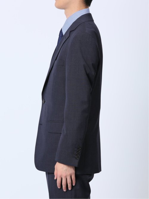 ウール混 スリムフィット 2ボタン2ピーススーツ 組織青