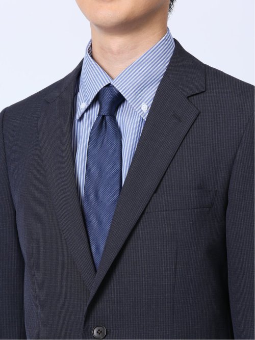 ウール混 スリムフィット 2ボタン2ピーススーツ 組織青