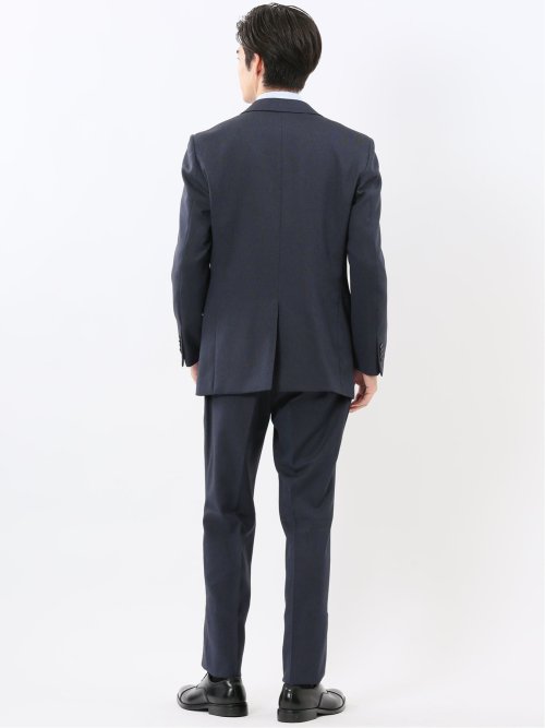 ストレッチウォッシャブル レギュラーフィット 2ボタン2ピーススーツ 組織紺