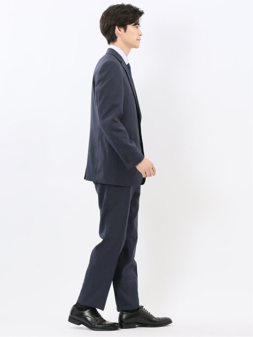 ストレッチウォッシャブル レギュラーフィット 2ボタン2ピーススーツ 組織紺