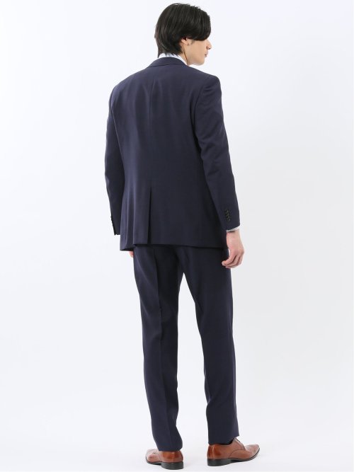 ストレッチウォッシャブル レギュラーフィット 2ボタン2ピーススーツ 組織紺