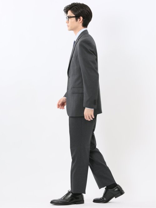 ストレッチウォッシャブル レギュラーフィット 2ボタン2ピーススーツ 組織グレー