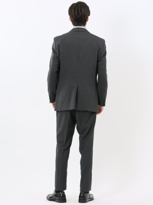 ストレッチウォッシャブル レギュラーフィット 2ボタン2ピーススーツ 組織グレー